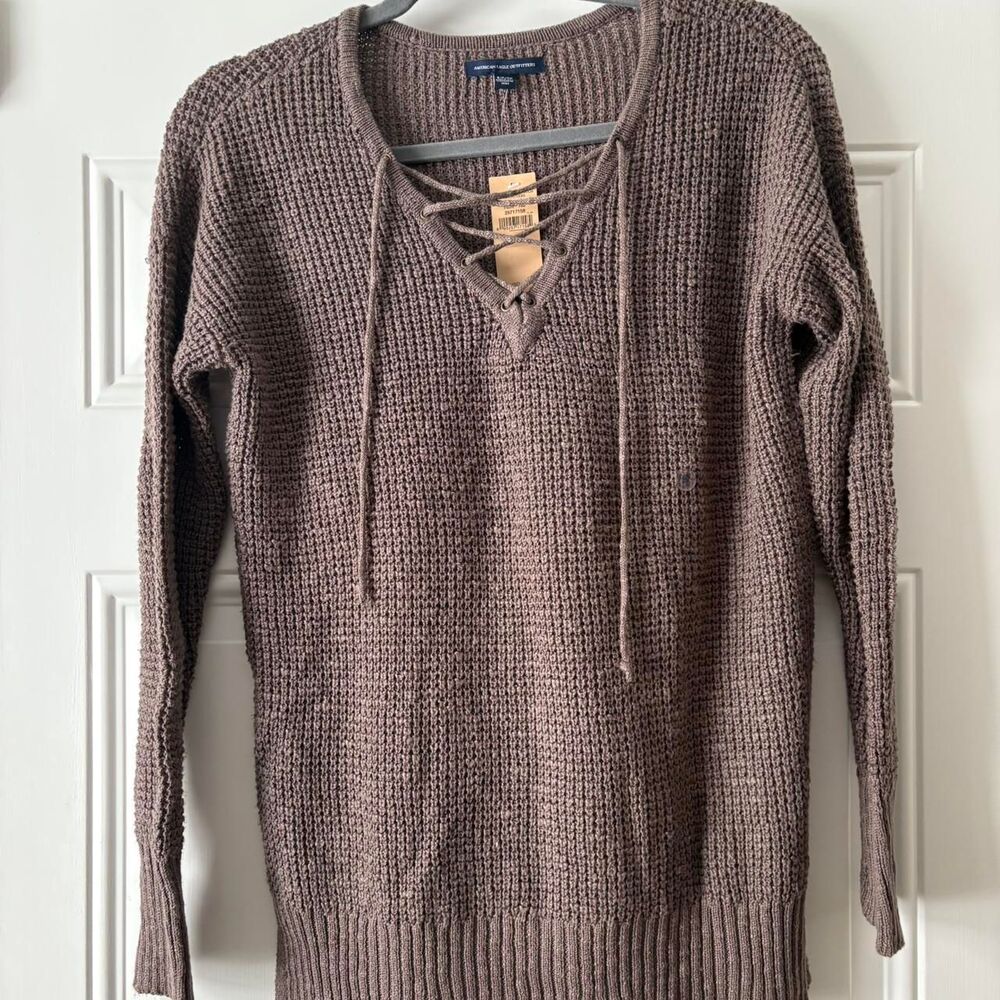 American-eagle-outfitters Women's Brown and Grey Jumper